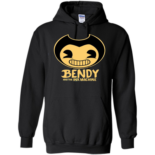 Cartoon Internet Game T-shirt Bendy And The Ink Machine Black