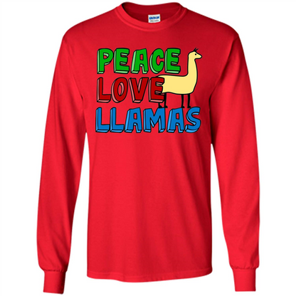 Peace Love Llamas T-shirt Red