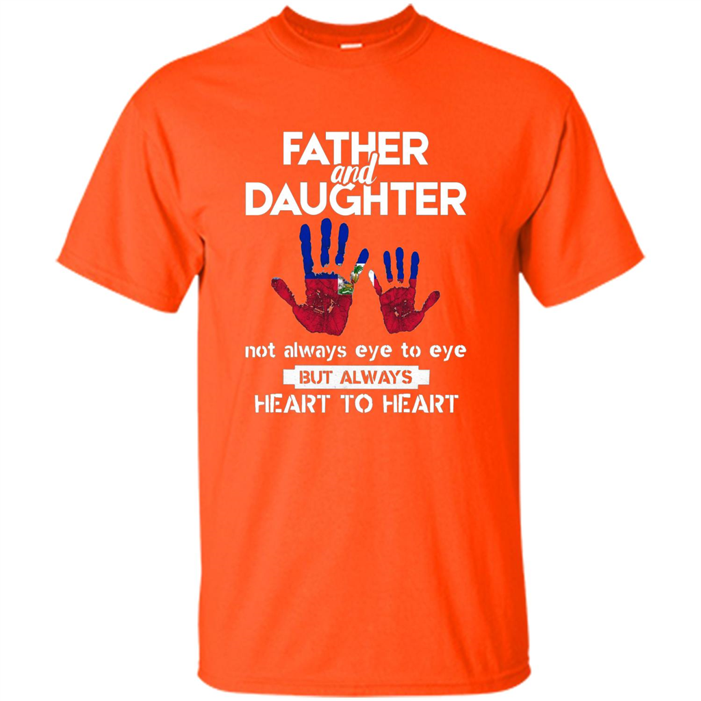 Father And Daughter Father's Day T-shirt Heart To Heart Orange