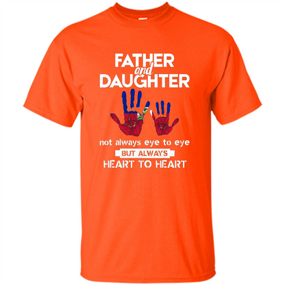 Father And Daughter Father's Day T-shirt Heart To Heart Orange