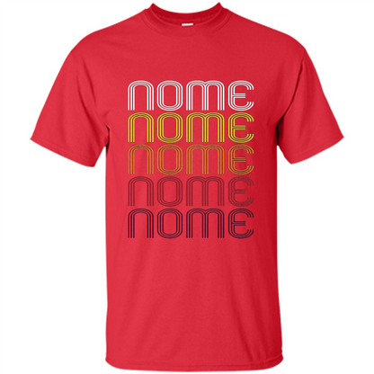 Nome, Vintage Style Alaska T-shirt Red