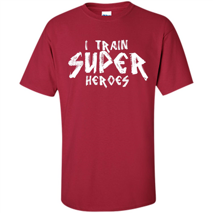 I Train Super Heroes T-shirt Cardinal