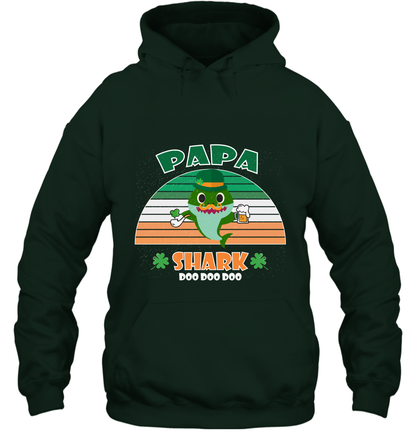 Irish Papa Shark Saint Patricks Day Family Shirt Hoodie Forest