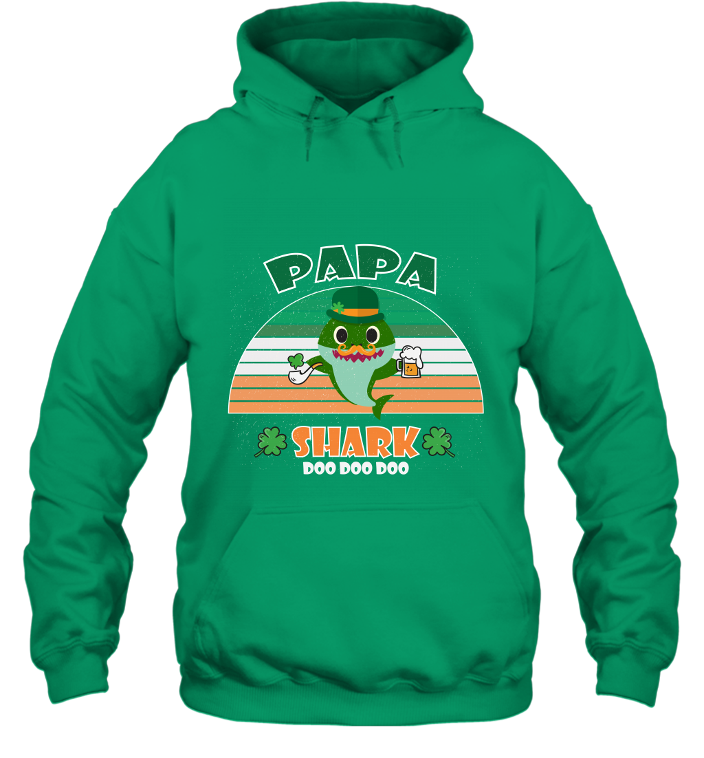 Irish Papa Shark Saint Patricks Day Family Shirt Hoodie Irish
