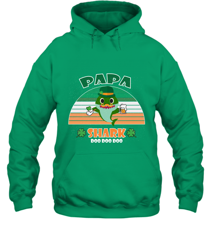 Irish Papa Shark Saint Patricks Day Family Shirt Hoodie Irish