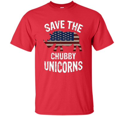 Save the Chubby Unicorns T-Shirt Funny t-shirt Red