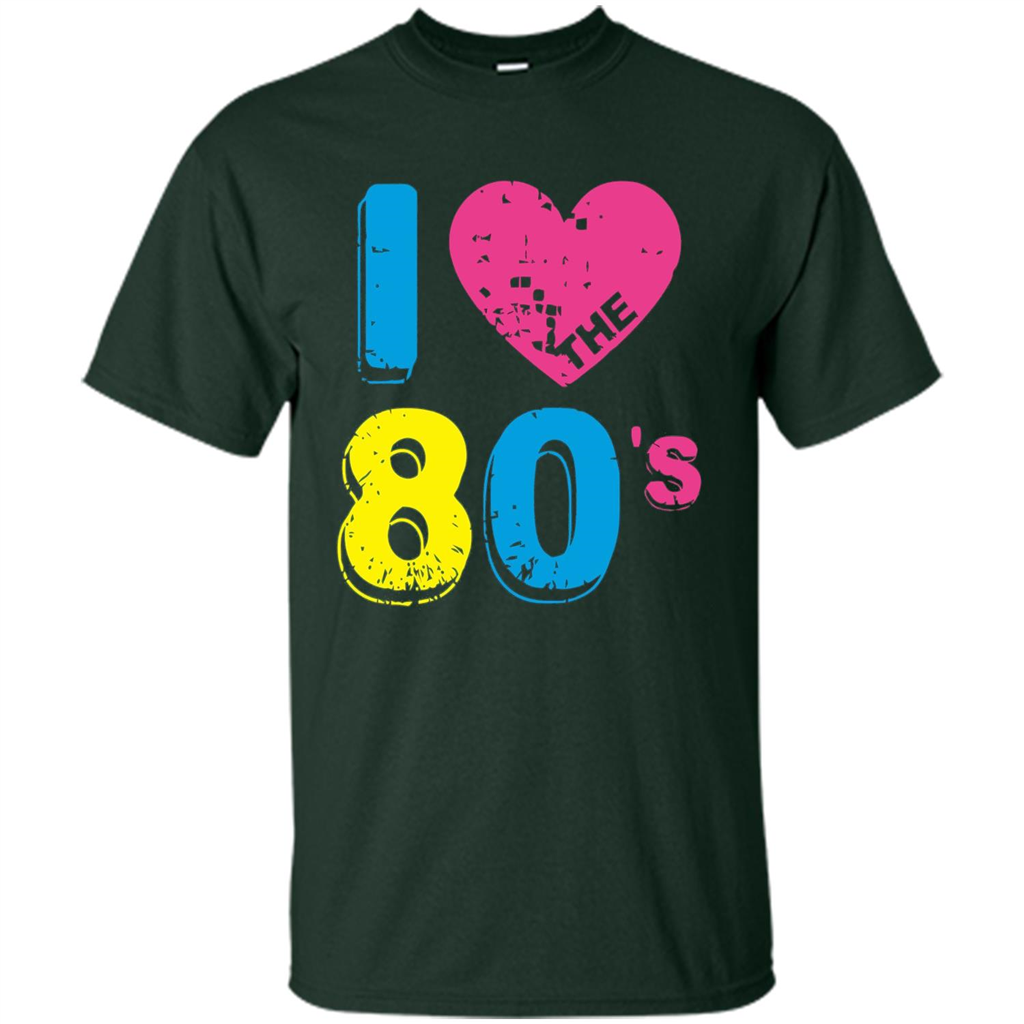 Vintage T-shirt I Love the 80's T-shirt Forest Green