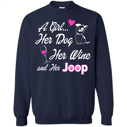 Dog T-shirt A Girl Her Dog Her Wine And Her Joop T-shirt Navy