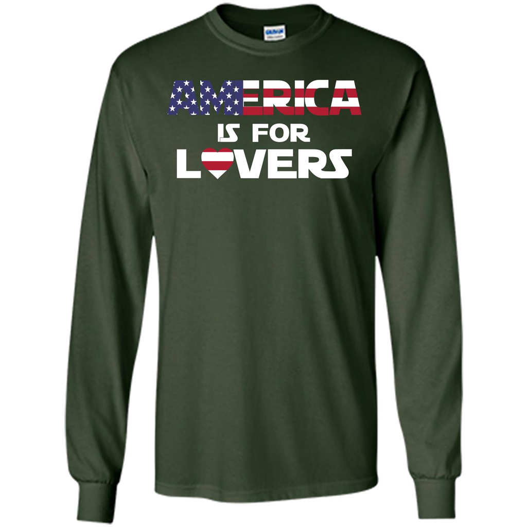 America Is For Lovers T-shirt Forest Green