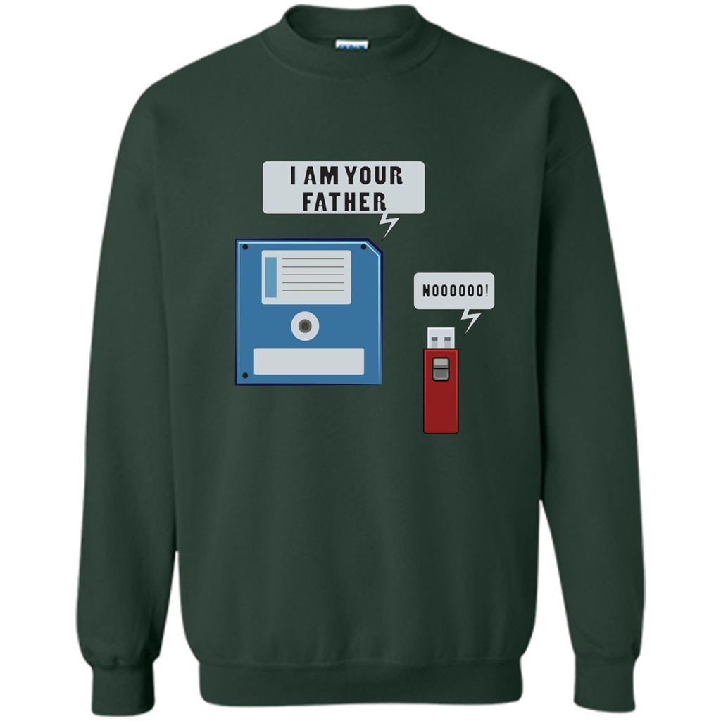 USB Floppy Disk Funny Computer Nerd T-shirt Forest Green