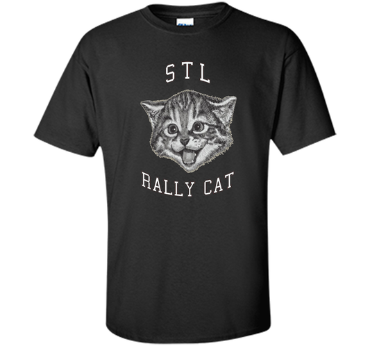 Cat Lover T-shirt Saint Louis Rally Cat T-shirt Black