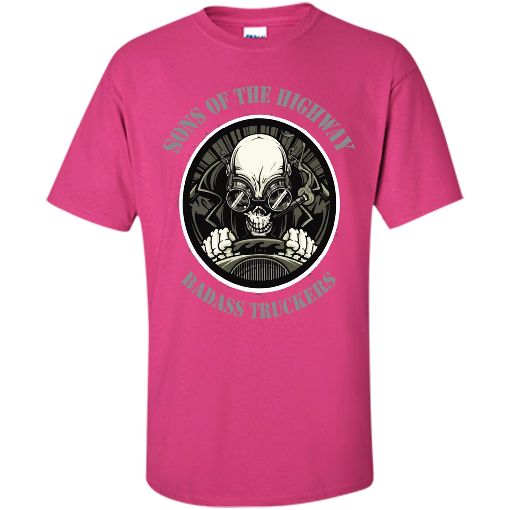 Trucker T-shirt Sons Of The Highway Badass Truckers T-shirt Heliconia