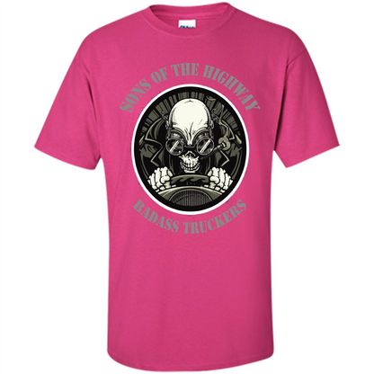 Trucker T-shirt Sons Of The Highway Badass Truckers T-shirt Heliconia
