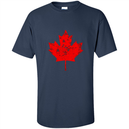 Canada Day T-Shirt. Canada Maple Flag Distressed T-shirt Navy