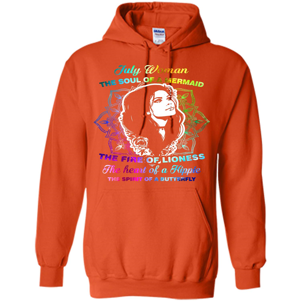 July Woman T-shirt The Heart Of A Hippie Orange
