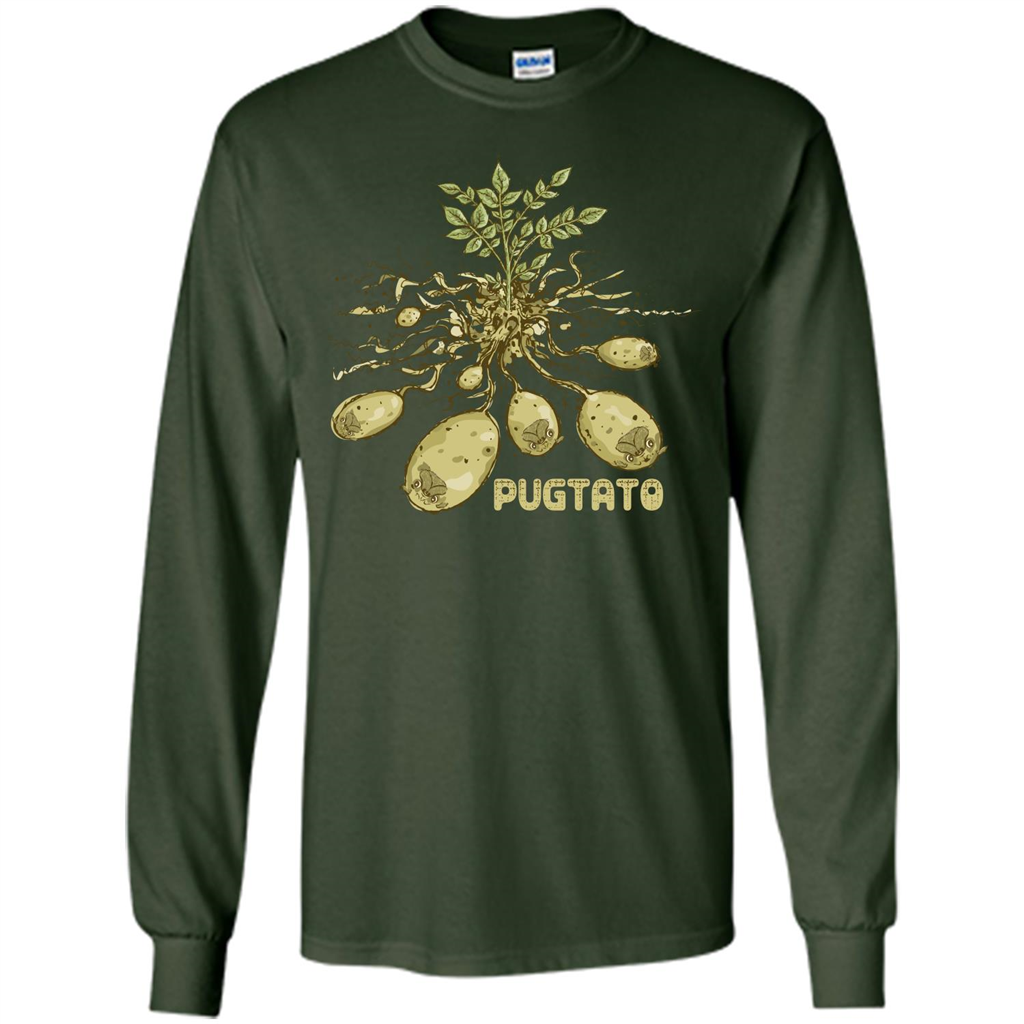 Pug Lover T-shirt Pug Potato Pugtato Forest Green