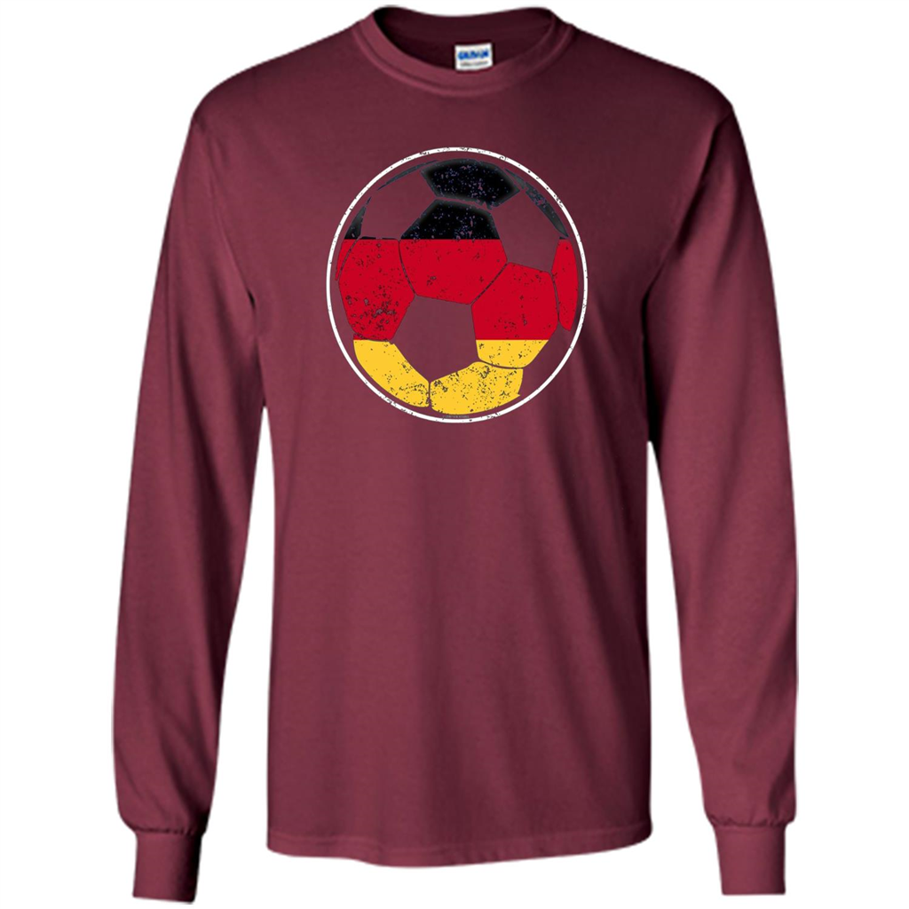 Germany Flag Soccer Ball Flag Soccer T-shirt Maroon