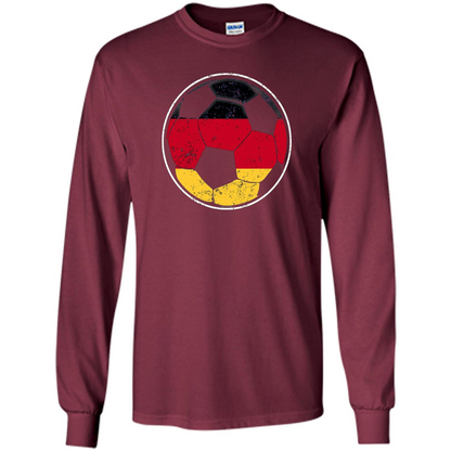 Germany Flag Soccer Ball Flag Soccer T-shirt Maroon