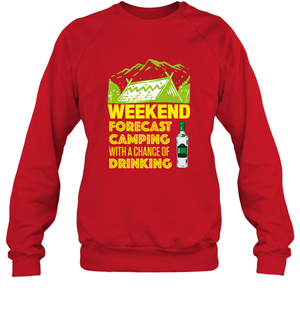 Weekend Forecast Camping With A Chance Of Drinking ShirtUnisex Fleece Pullover Sweatshirt