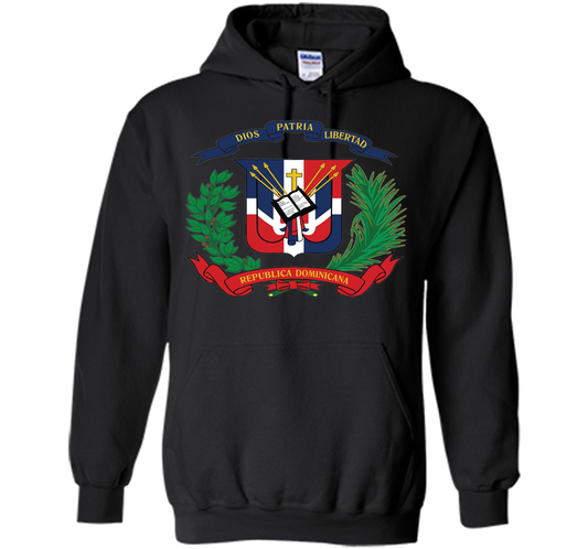 Dominican Republic Coat Of Arms T Shirt National Emblem cool shirt Black