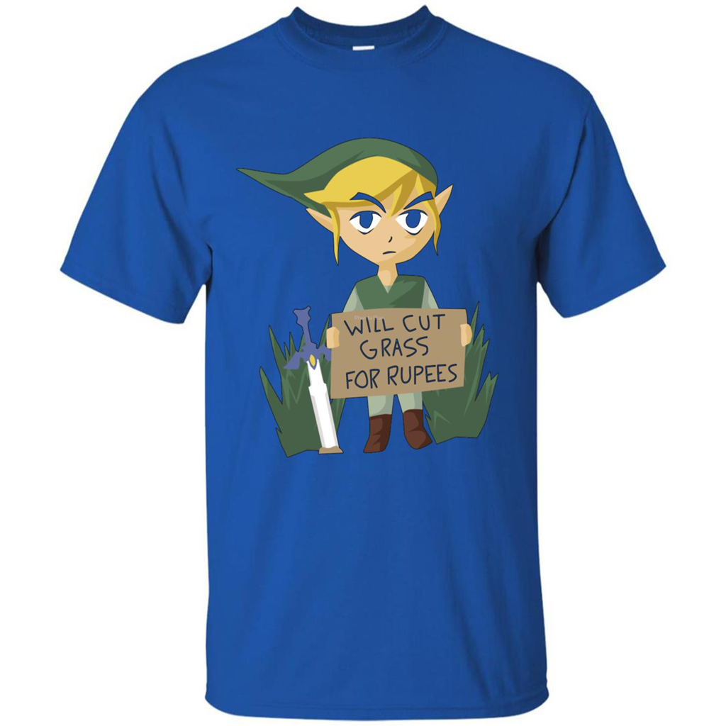 Video Games T-shirt Will Cut Grass For Rupees T-shirt Royal