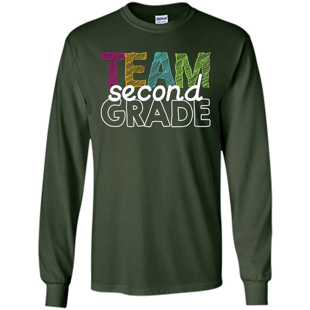 Team Second Grade Teacher T-Shirt Forest Green