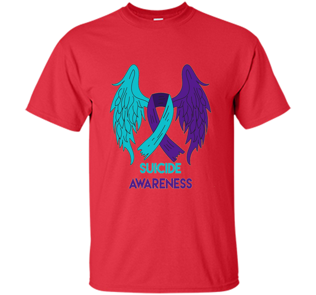 Suicide Awareness Shirt Wings and Ribbon Suicide Prevention shirt Red