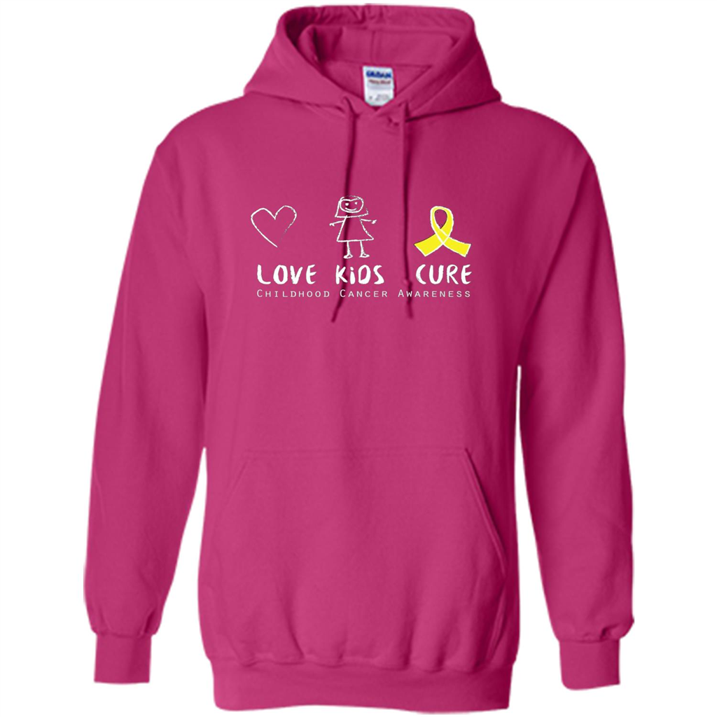Love Kids Cure Childhood Cancer Awareness T-shirt Heliconia