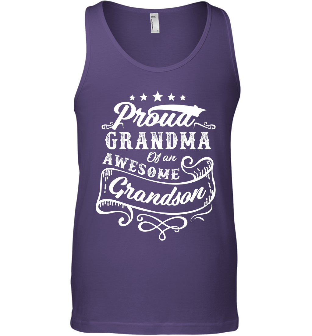 Proud Grandma Of An Awesome Grandson Shirt Tank Top Tank Top Purple