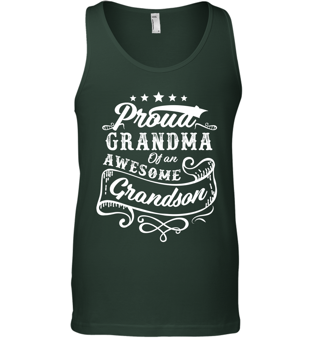 Proud Grandma Of An Awesome Grandson Shirt Tank Top Tank Top Forest Green