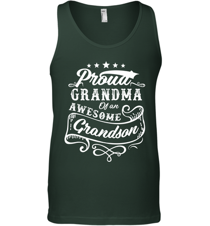 Proud Grandma Of An Awesome Grandson Shirt Tank Top Tank Top Forest Green