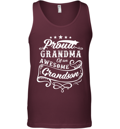 Proud Grandma Of An Awesome Grandson Shirt Tank Top Tank Top Maroon