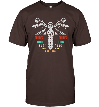 Dug Dug Dug Motorcycle Racing Shirt T-Shirt T-Shirt Dark Chocolate