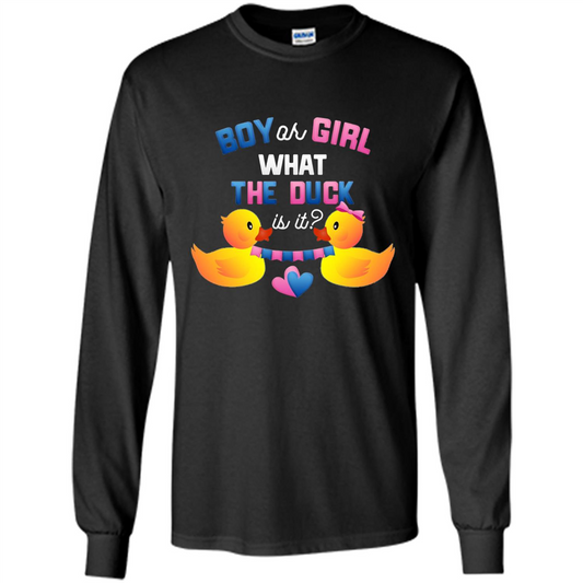 Boy Or Girl What The Duck Is It T-Shirt Gender Reveal Party T-Shirts Black