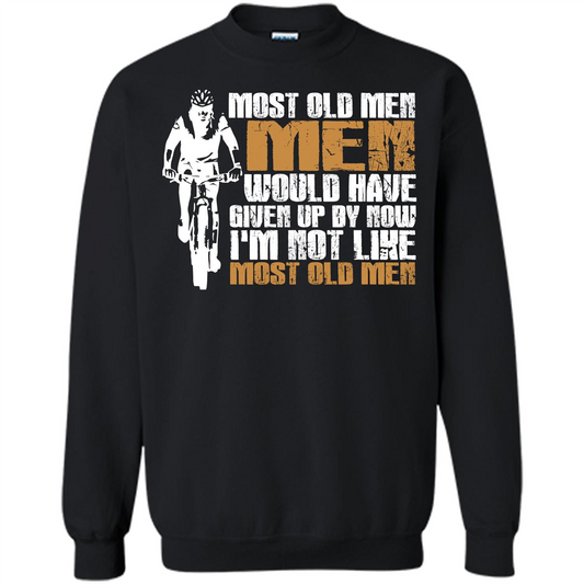 Bicycle Man T-shirt Most Old Men Would Have Given Up By Now I'm Not Like Most Old Men Black