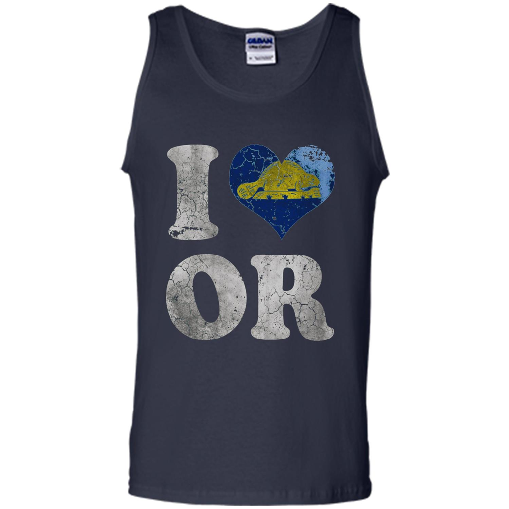 I Love Oregon T-shirt American States T-shirt Navy