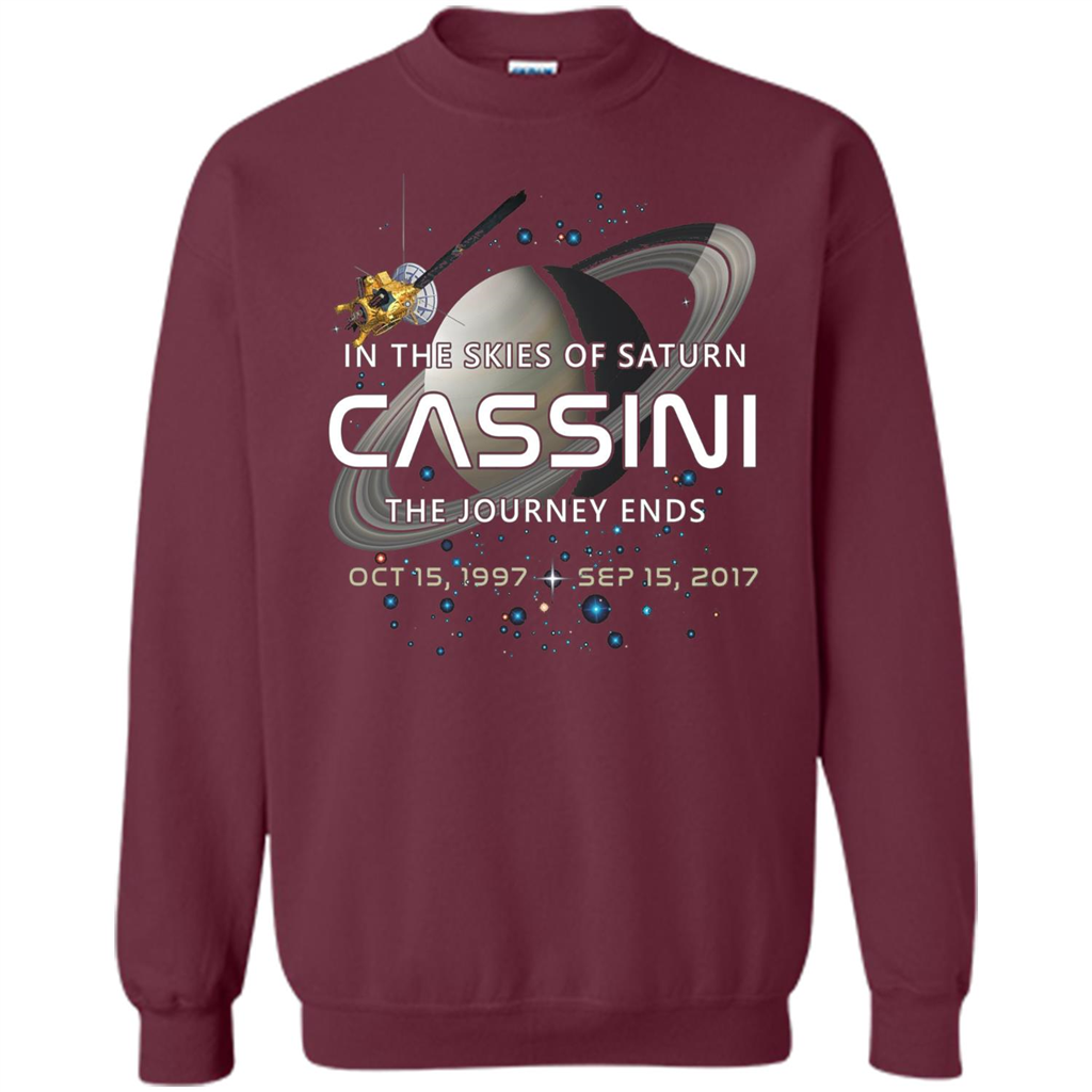 Cassini Spacecraft End Of Mission At Saturn T-Shirt Maroon