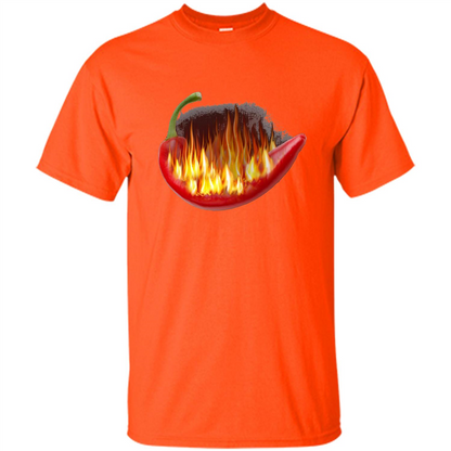 Hot Pepper On Fire T-shirt Orange