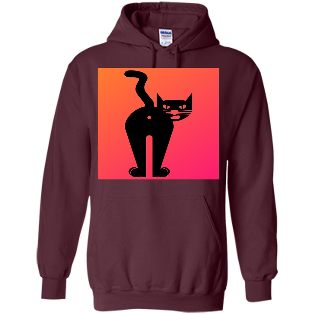 Cat Butt T-shirt Funny Cat Attitude T-shirt Maroon