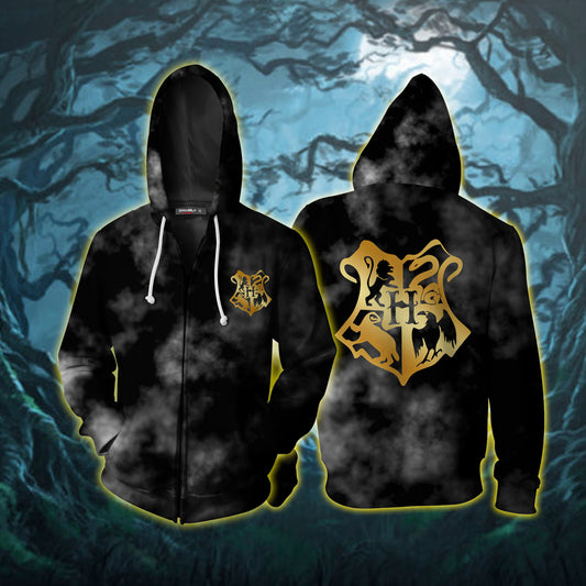 Hogwarts Logo Harry Potter Zip Up Hoodie