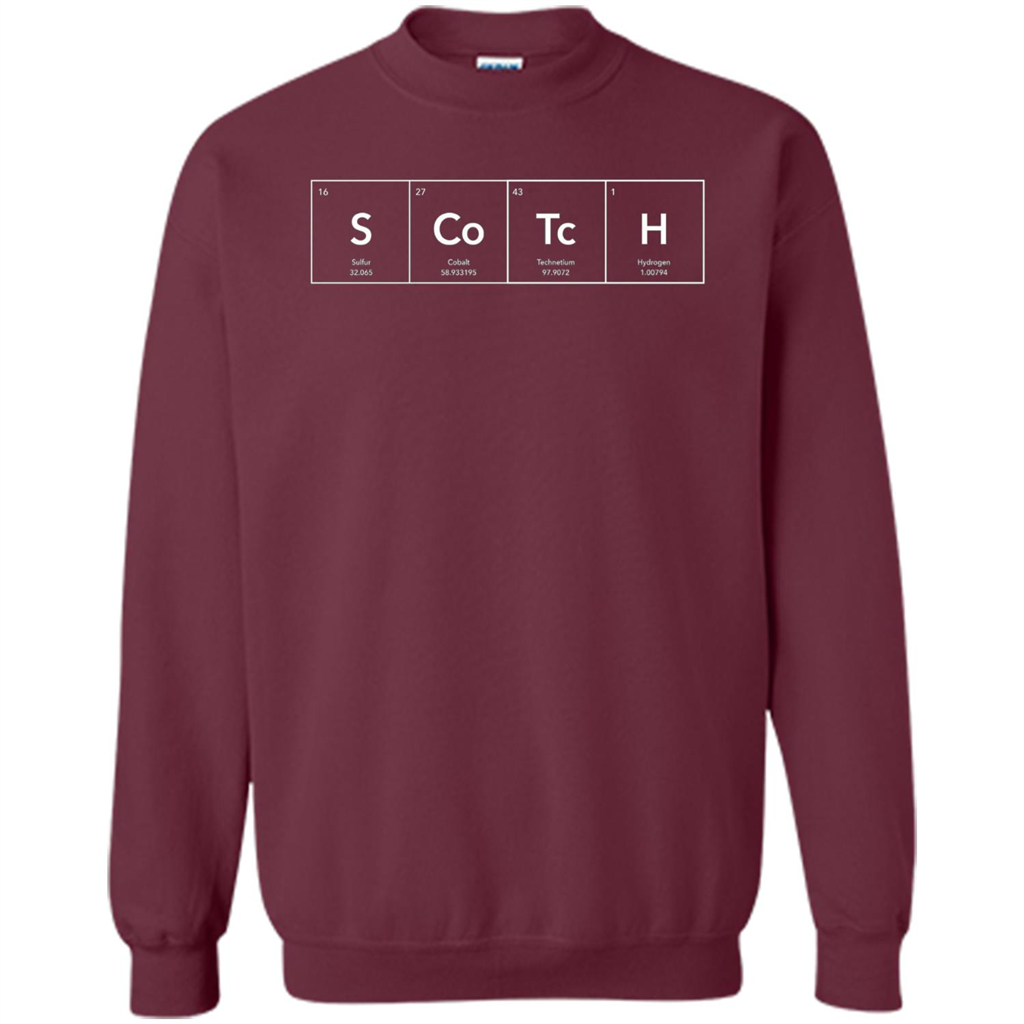Scotch Periodic Table of Elements Funny T-shirt Maroon