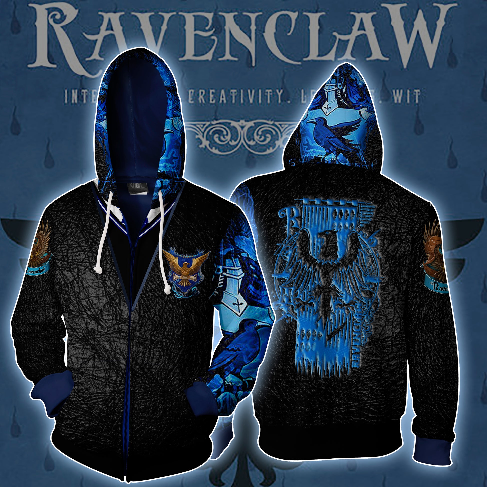 Slytherin House (Harry Potter) New Zip Up Hoodie Ravenclaw