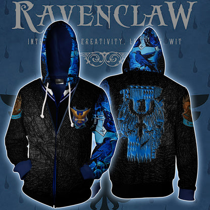 Slytherin House (Harry Potter) New Zip Up Hoodie Ravenclaw