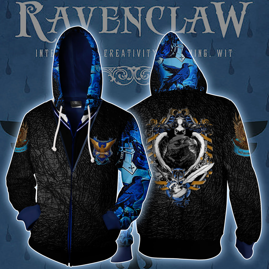 Ravenclaw Harry Potter Zip Up Hoodie WackyTee