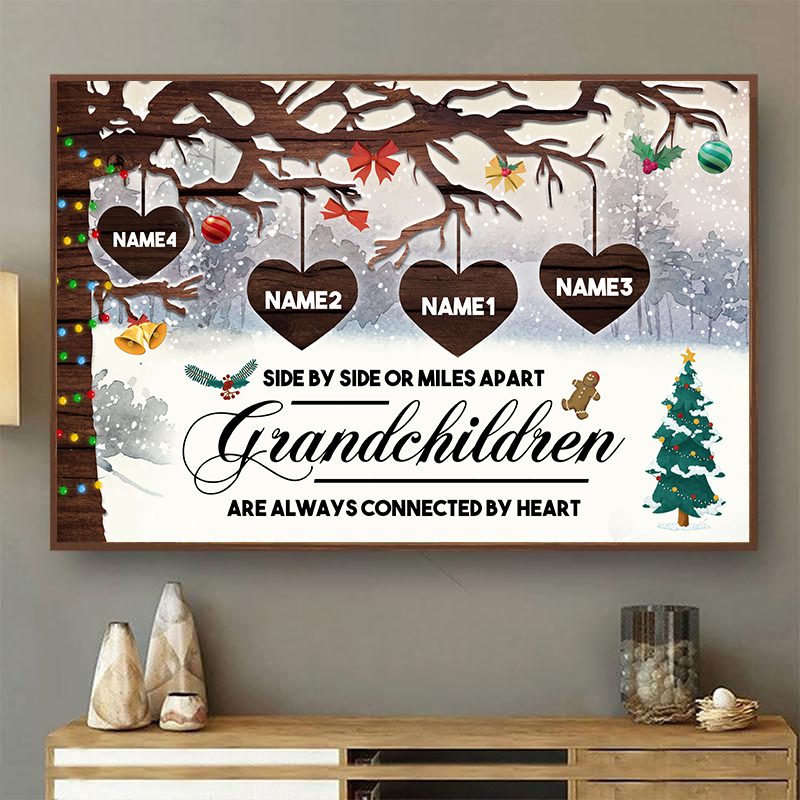 Grandchildren Always Close To The Heart - Gift For Grandparents - Christmas Personalized Custom Poster