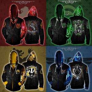 The Slytherin Snake Harry Potter Zip Up Hoodie