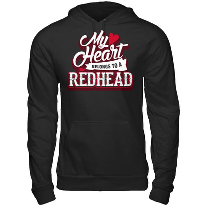 My Heart Belongs To A Redhead T-shirt Gildan - Pullover Hoodie Black