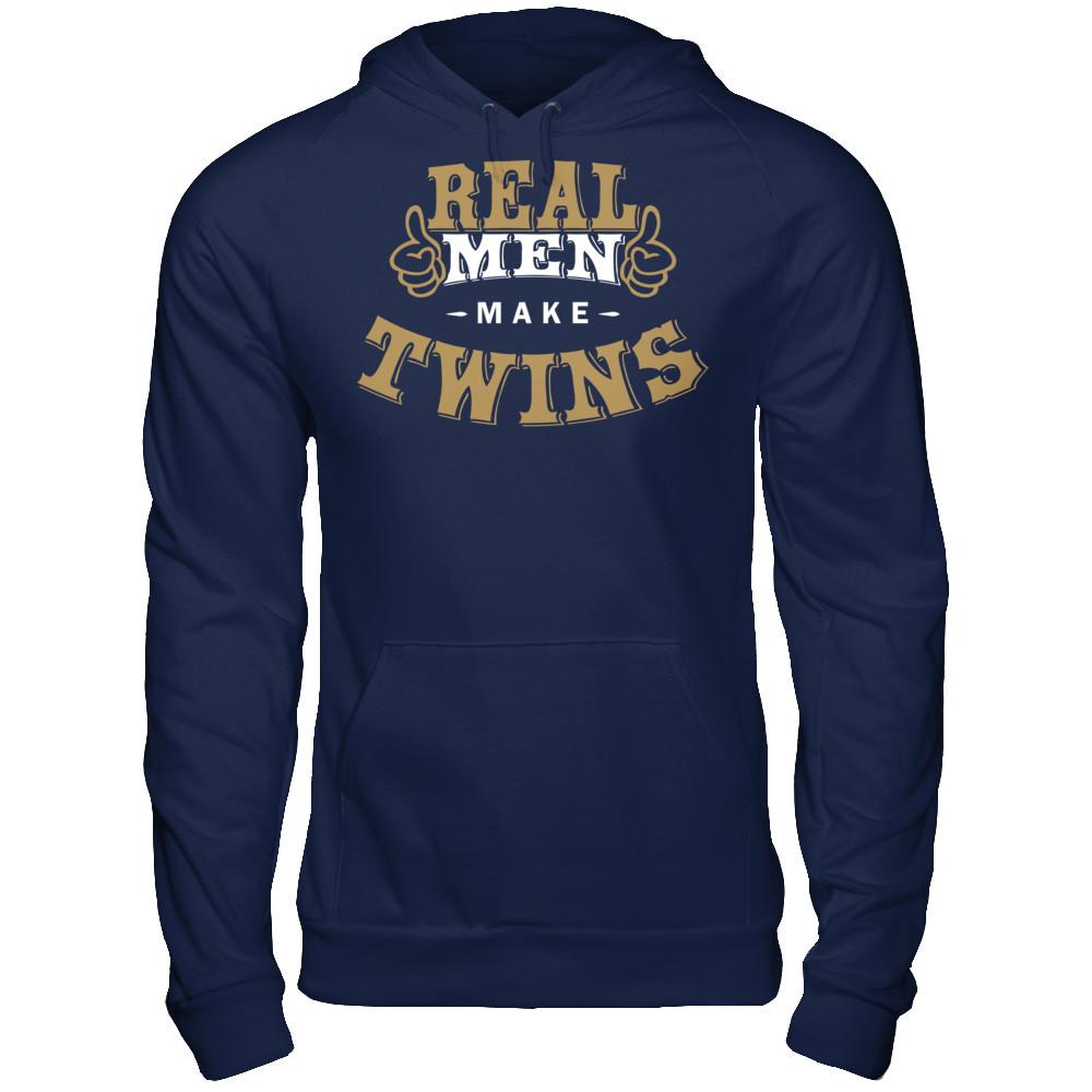Real Men Make Twins T-shirt Gildan - Pullover Hoodie Navy