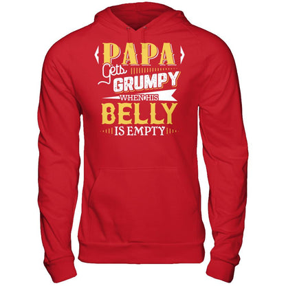 Papa Gets Grumpy When His Belly Is Empty T-shirt Gildan - Pullover Hoodie Red