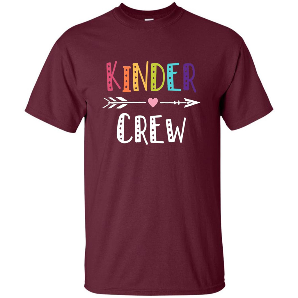 Kinder Crew Kindergarten Teacher T-Shirt School Day T-shirt Maroon